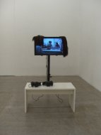 Shopping With Family, 2013, TV, Media- Player, Wigs, Heaadphones, 153 x 90 x 30 cm