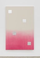 Marita Fraser, O.T., 2015, fabric dye, metal leaf on canvas, 190 x 120 cm