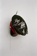 Chaffeur Automotive Fishing, 2004, Keys, Hat, Car Labels, Coat Hook, Fish Hook, 30 x 24 x  14 cm 