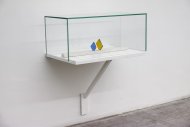 Misha Stroj - La notte /secondo il sole, 2012, glass, plaster, wood, ink, screw, 38 x 54,5 x 36,2cm   