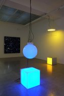 Angela Bulloch - Universal Pixels and Music Listenings Stations, Installation Shot, Kerstin Engholm Galerie, 2014