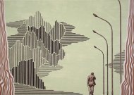 Mann den Weg hinunter laufend (Man running down a way), 2011, oil on wood,  32 x 45 cm